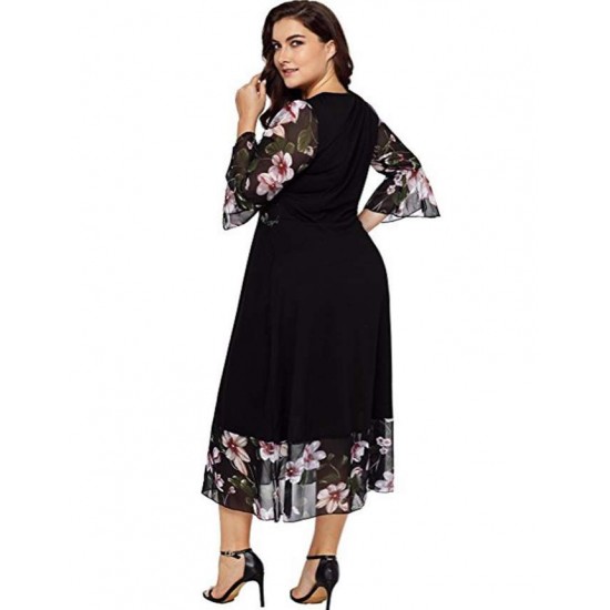 Plus Size Flowy Floral midi Dress