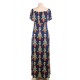 Plus Size Off Shoulder Casual Printed Long Dress