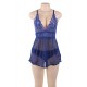 Blue Elegant Backless Fly-away Babydoll