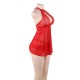 Plus Size Elegant Red Lace backless Sexy Babydoll