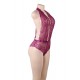 Purple Deep V Exquisite Lace Teddy