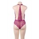 Purple Deep V Exquisite Lace Teddy