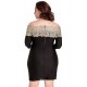 Plus Size Long Sleeve Off-Shoulder Fashion Lace Dress