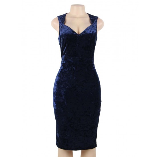 Velvet Sparkle Sleeveless Midi Vest Dress