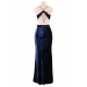 Slim Strap Halter Velvet Fashion Casual Long Dress