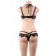 Black Transparent Lace Open Bust Teddy