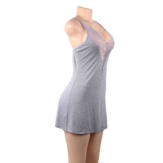 Plus Size Grey Sexy Fashion Cotton High Quality Women Pajama Sets