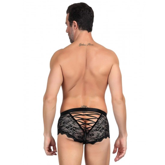 Sexy Black Lace Strappy Panty For Men