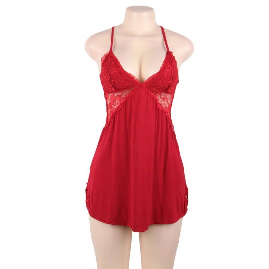 Red High Quality Modal Pajamas Women Set