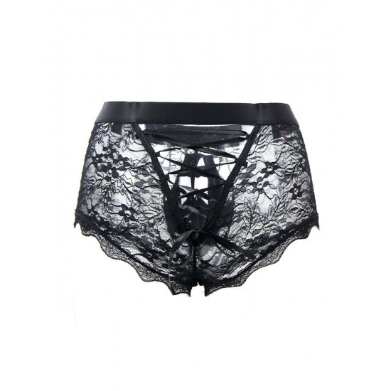 Sexy Black Lace Strappy Panty For Men