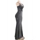 Black Elegant Halter sparkly Slim Evening Dress