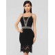 Sexy Women Black Embroidered Fashion Dress