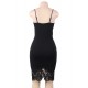 Sexy Women Black Embroidered Fashion Dress