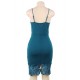 Sexy Women Dark Blue Embroidered Fashion Dress