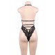 Black High Quality Lace Sexy Hollow-out Conjoined Underwear 