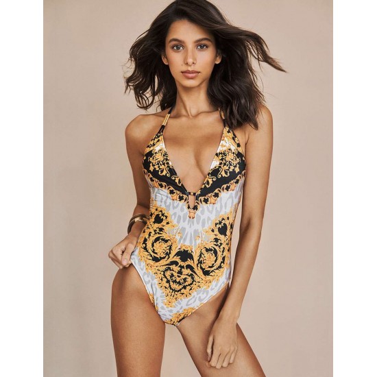 Lace Up Back Sexy Summer Women's One Piece Swimwear