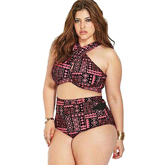 Plus Size High Waist Retro Sexy Summer Women's Bikini Set