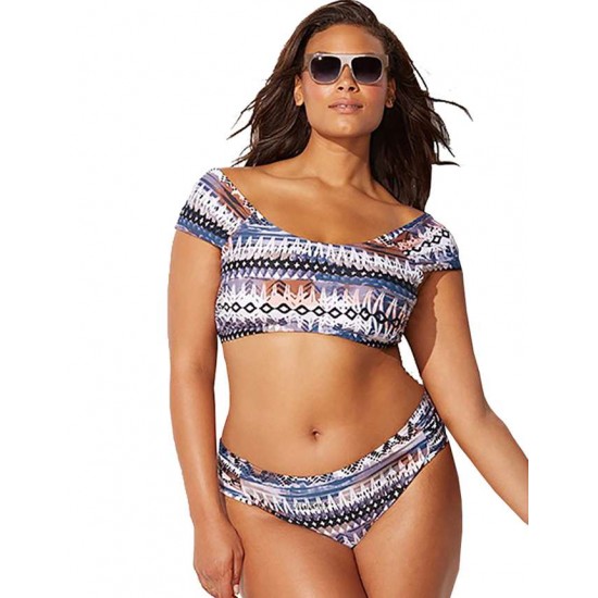 Plus Size Fashion Print Sexy Summer Women's Bikini Set