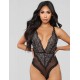  Black Lace Stitching Backless Teddy