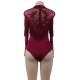 Red Lace Fringe Decoration Long Sleeve Teddy