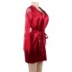 Wine Red Silk Satin Lace Sexy Women Kimono Home Pajamas