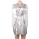 White Silk Satin Lace Sexy Women Kimono Home Pajamas