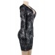 Black Velvet Glitter Long Sleeve Fashion Dress