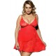 Plus Size Soft Lace Babydoll with G-string