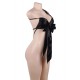 Club Bar Black Silk Bowknot Element Adult Sexy Lingerie 