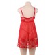 Floral Soft Lace Apron Chemise With Thong