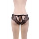 Plus Size Sexy Black Lace Silk Strappy Panty