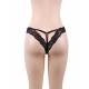 Plus Size Black Sexy Floral Lace Panty