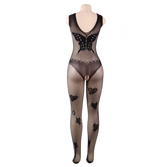 Butterfly Pattern Backless BodyStocking