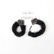 Black Adult Soft Steel Fuzzy Furry Cuffs Working Metal Handcuffs