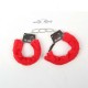 Red Adult Soft Steel Fuzzy Furry Cuffs Working Metal Handcuffs