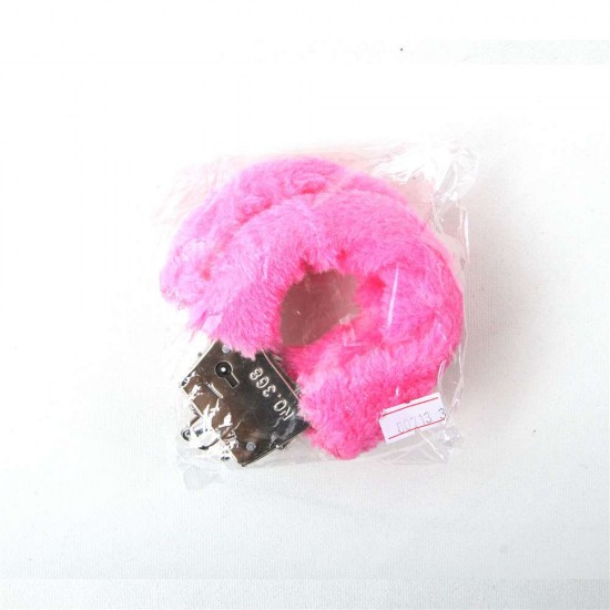 Pink Adult Soft Steel Fuzzy Furry Cuffs Working Metal Handcuffs