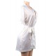 White Silk Satin Lace Backless Sexy Women Kimono Home Pajamas