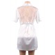 Plus Size White Silk Satin Lace Backless Sexy Women Kimono Home Pajamas