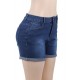 Good Quality High Waist Solid Color Push Up Jeans Shorts 