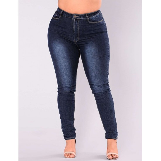 2XL-7XL Plus size  High Quality Big Hip Sexy Girls Chic Shredded Jeans