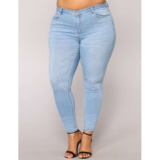 2XL-7XL Plus size  High Quality Big Hip Sexy Girls Chic Shredded Jeans