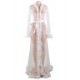 Queen White Robe Perspective Sheer Sleepwear With Fur 