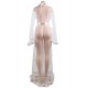 Queen White Robe Perspective Sheer Sleepwear With Fur 