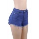 Good Quality High Waist Solid Color Push Up Shell Jeans Shorts 