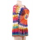 Long Sleeve Rainbow Knitted Handmade Crochet Hollow Beach Dress 