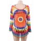 Long Sleeve Rainbow Knitted Handmade Crochet Hollow Beach Dress 