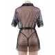 Plus Size Black Sexy Lace Transparent Pajamas Underwear Set