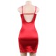 Sexy Rose Lace Fitted Low Back Satin Club Party Bodycon Dress