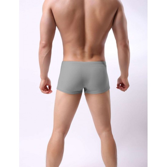 Men's Gray Swimming Trunks Jammers Endurance Quick Dry Swimming Trunks