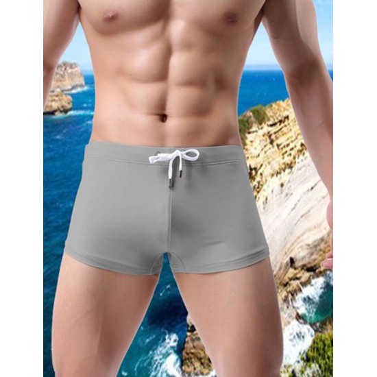 Men's Gray Swimming Trunks Jammers Endurance Quick Dry Swimming Trunks